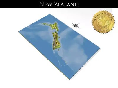 New Zealand High resolution 3D relief maps 3D model