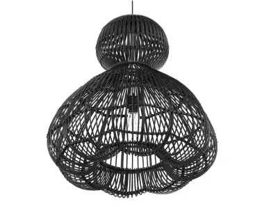 Aurelia Black Pendant Lamp In Rattan 3D model