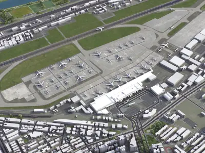 Taipei Airport Low-poly 3D model