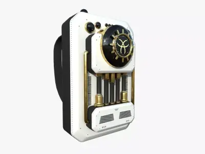 SciFi Backpack I04 White Gold - Fashion Character Design Low-poly 3D model