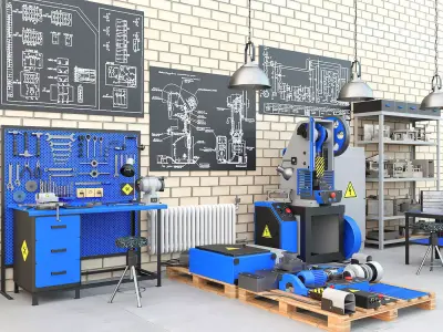 Mechanical press - Collection for industrial interior one 3D model