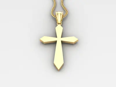 Light Gold 18K Cross Pendant 2CP013 3D print model