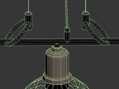 4light three light pendant in gold and glass 3D model