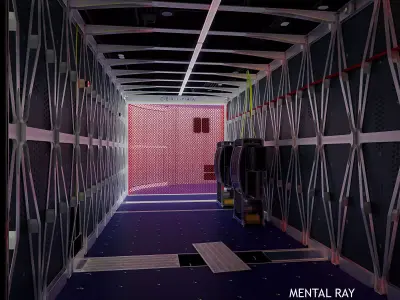 Corridor with sterile processing boxes 3D model