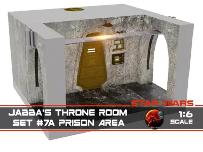 Jabbas Throne Room - Set 7A - Prison Cell 1-6 scale Hottoys  3D print model