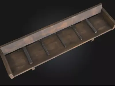 Wooden Bench  Timeless Rustic Seating 3D model