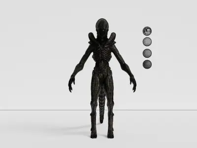 Alien Xenomorph Low-poly 3D model