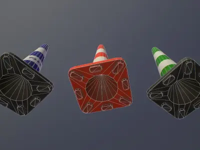 Road Cone Low-poly 3D model order