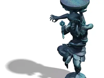 Demon Palace - Religion - Elephant stone carving 01 3D model