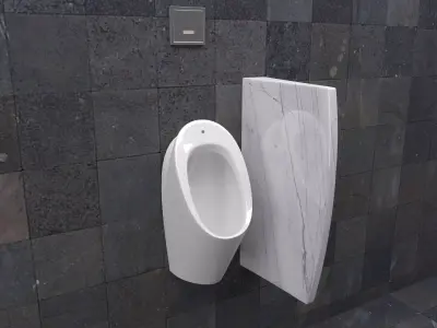 Urinal 5 with tiled walls 3D model