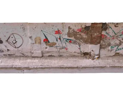 Wall on the street scan SP1 Low-poly 3D model