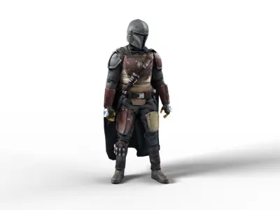Mandalorian Toy Low-poly 3D model