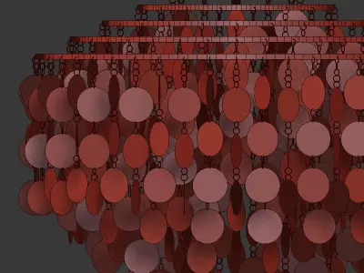 Round Capiz Chandelier 3D model