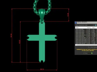 Cross Light Gold 3CP073 3DM STL 3D print model