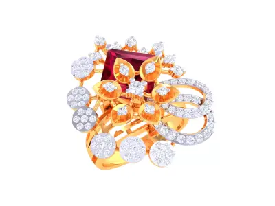 Women Ring  Render 3dm STL OBJ FBX Details 3D print model 298