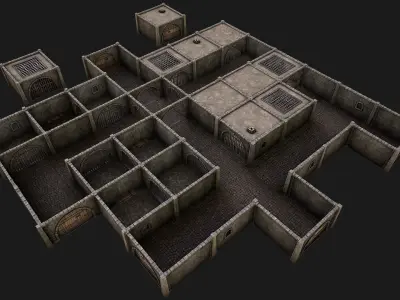 Medieval Prison Constructor Low-poly 3D model