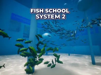 Fish School System V2 - UE4 Niagara AI Low-poly 3D model