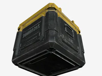 Sci-Fi Industrial Crate Game Ready PBR Textures Low-poly 3D model