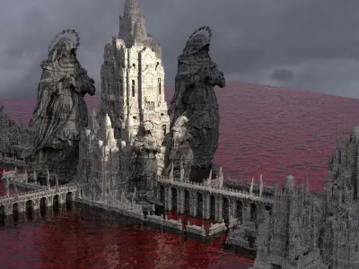 Under the Earth Halls Inferno Blood City 3D model