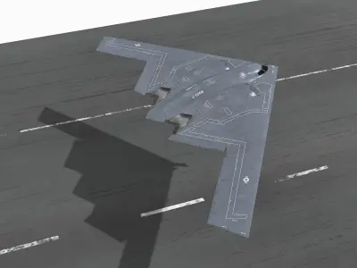  B 2 Spirit Jet Bomber Takeoff Animated Rigged for Cinema 4D 
