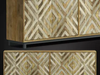 Four-Door Entertainment Console 3D model