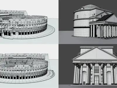Ancient Rome 3D Collection - Pantheon and Colosseum 3D Model Pack