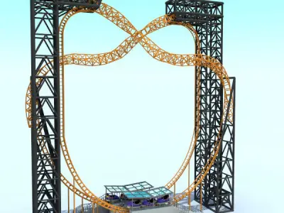 Vertical Roller Coaster 3D model