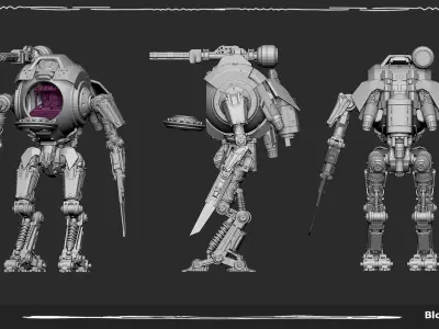 Blockout Robot Hard surface  3D model