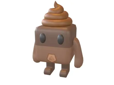 Cube Character 00005 PuPuMan Low-poly 3D model