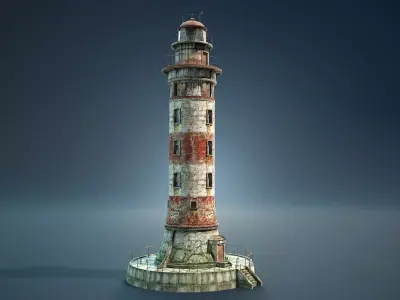 Abandoned Lighthouse Game Ready Low-poly 3D model