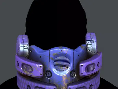 Gas mask helmet 3d model scifi Low-poly  Low-poly 3D model 492