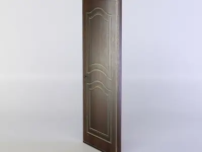 Door wooden Low-poly 3D model 5