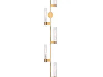 PASTIS 5 four - light wall sconce in brass and glass 3D model