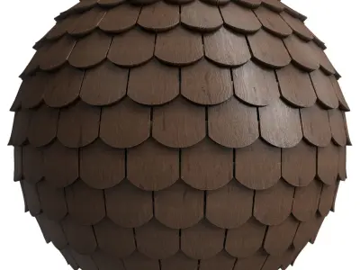 Roof Tile Materials 14- By 3 color Pbr By Sbsar 4k Texture