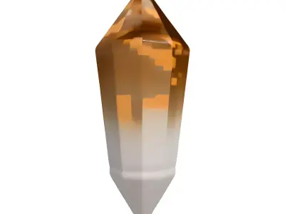 Polished Amber Magic Crystal Gem Low-poly 3D model