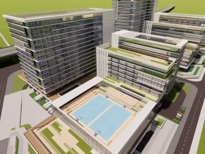 Modern City Block -A5 3D model