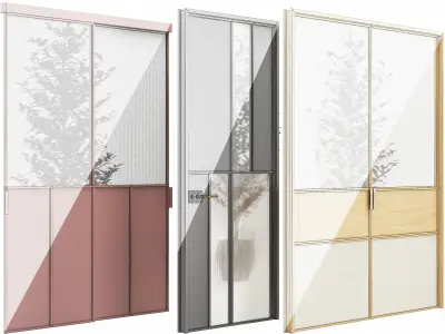 Set Modern Door 10 3D model