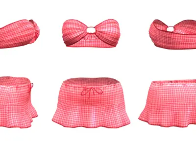 Bandeau Top With Skirt Low-poly 3D model
