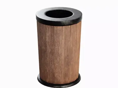 Street Trash Can B 05 Low-poly 3D model