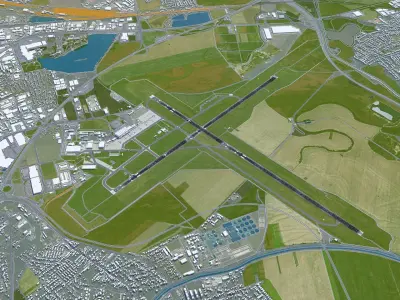 Bratislava Airport  15km Low-poly 3D model