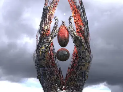 Dragon Egg Globe Eclipse tower 3D model