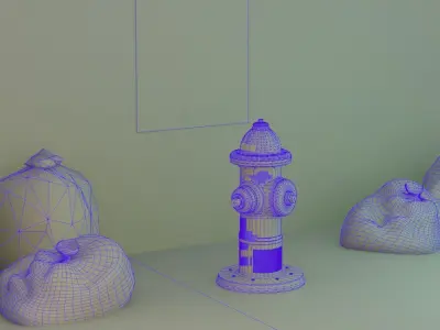 Dirty Rusty Fire Hydrant Low-poly 3D model
