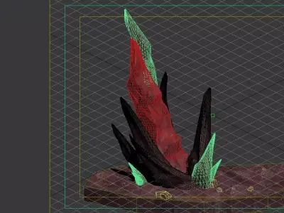 Game Model - Outstanding Volcanic Stone Teeth 03 3D model