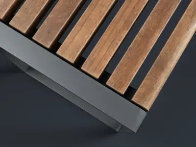 Modern Outdoor Bench 3 PBR Game Ready Low-poly 3D model
