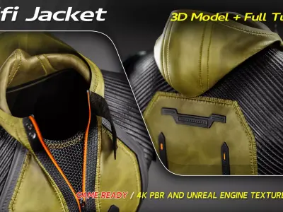 Scifi Jacket 3D Model Low-poly 3D model