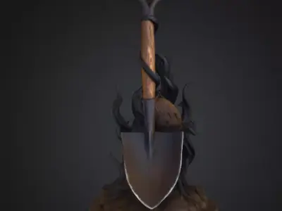 Unearthed Enigma Stone Sculpture Low-poly 3D model