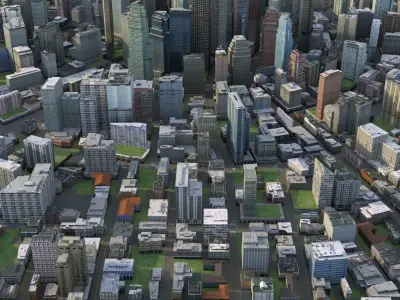 City 93 Low-poly 3D model