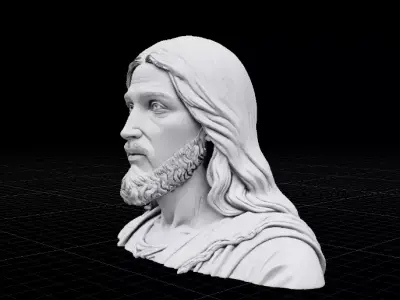 Jesus Christ Statue 3D Model Generic Religious Sculpture Low-poly 3D model