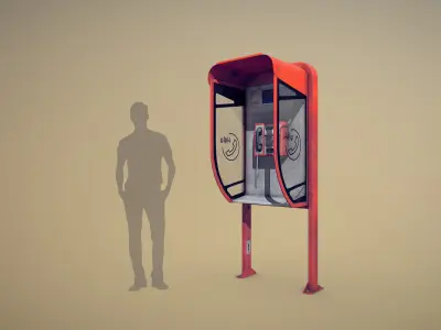 NoviSad PhoneBooth Collection Low-poly 3D model