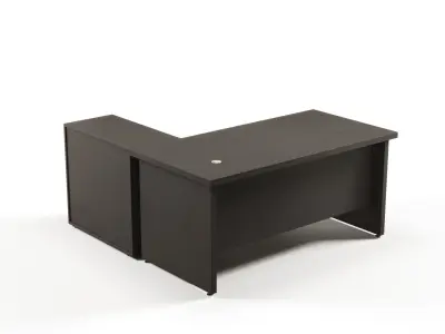 Modern Office Desk With Side Cabinet File For Manager  Free 3D model